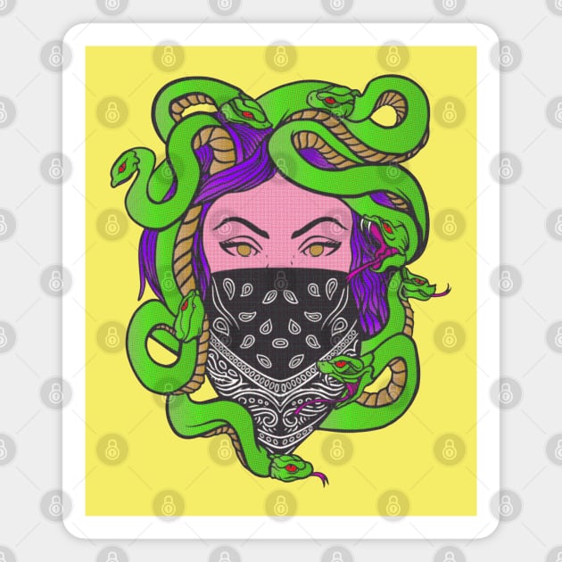 Madame Medusa Pulp Comics Magnet by machmigo